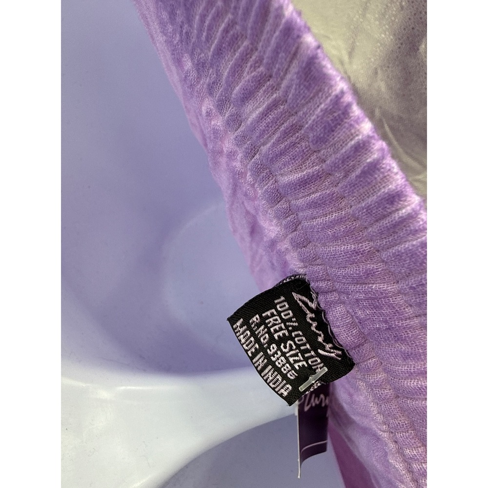 Zury Purple Cotton Gauze Wide Leg Pants Elastic Waist Drawstring 7140 One Size - Picture 8 of 9
